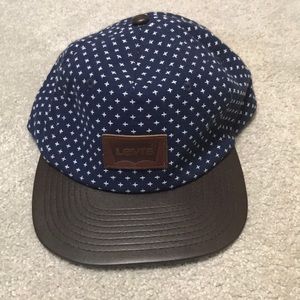 Levi’s hat. Blue patterned, leather bill